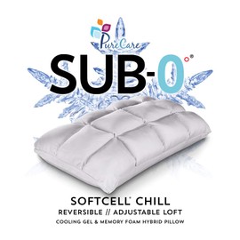 Purecare Cooling SoftCell Chill Memory Foam Pillow, Reversible & Adjustable Comfort, Standard (PCFRIOP602)