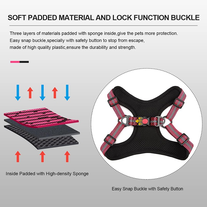 Suredoo No Pull Dog Harness Adjustable Breathable Reflective Lightweight Pet