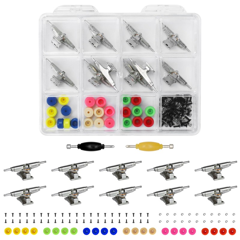 DisplayMore 101PCS 33MM Ultra-Professional Extended Fingerboard Trucks & Multicolor Bearingless