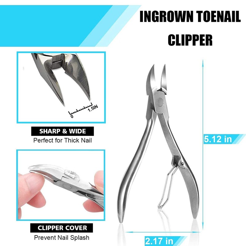 Ingrown Toenail Tool Kit (9PCS), Professional Toe Nail Clipper Set