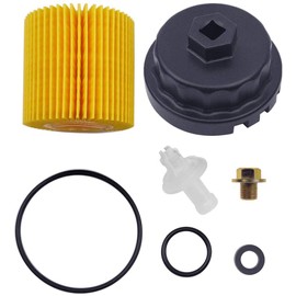 Genuine Oil Filter,Wrench,Oil Drain Plug Compatible With Lexus,Toyota,Camry,RAV4,Highlander,Sienna,Tundra And More With 04152-YZZA1 Oil Filter-Fits 64mm Cartridge Style Oil Filter Housing