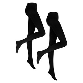 Original Basics Women's Thermal Tights with Fleece, Pack of 1-3 - 2 Pack (Black) 100 DEN, size: s-m