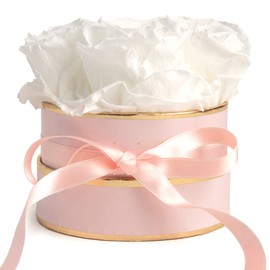Rosmarie Schulz Heidelberg Rose Box, White Round Infinity Rose, Flower Box Preserved Rose