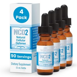 Waiora NCD2 Activated Liquid Zeolite Drops, Mix in Food/Drinks, Natural Body Cleanse & Promote Immune Support, All Natural, pH Balance Zeolite Liquid Drops - 4 Bottles (0.5 oz. ea.) 360 serv.
