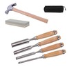 logyues Woodworking Precision Steel Wooden Handle Chisel Set with Storage