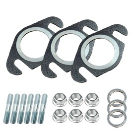 18 Piece Exhaust Gasket, Manifold Gasket, Exhaust Seal with Stud Bolts, Exhaust Gaskets for Peugeot 2T 50cc 2T Scooter