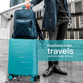 GOODLUGG 20-Inch PP material Carry-on Luggage with Spinner Wheels and TSA Lock, Airline Approved Lightweight Hardside Suitcase for Travel, Hardshell Suitcase, 20", Mint