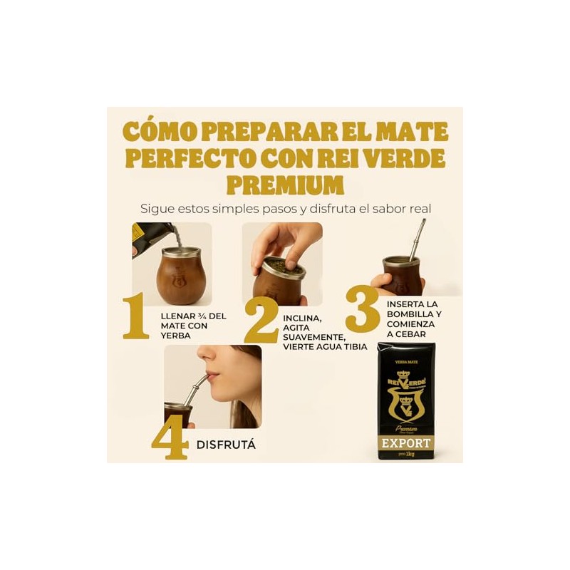 Yerba Mate Rei Verde Premium 500g - Molienda uruguaya