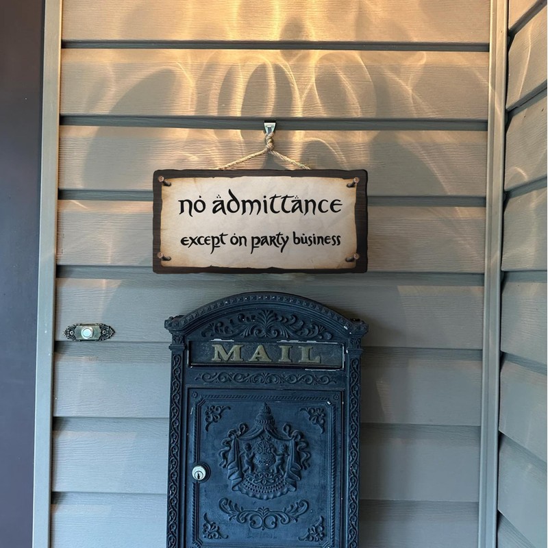 flinelife No Admittance Except on Party Business Wood Sign, 12x6,