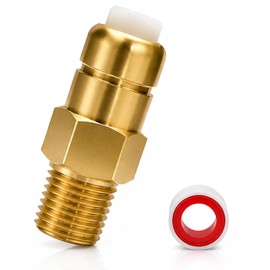 1/4 Inch NPT Brass Thermal Relief Valve, Pressure Washer Pump Overheat Protection, Thermal Release Valve for Power Washer Replacement Parts with 1 Rroll of Teflon Tape