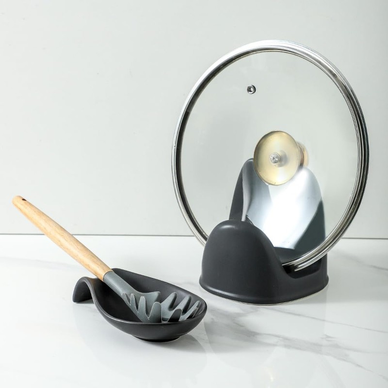 Nihow Pot Lid Holder and Spoon Rest for Kitchen Counter/Stove