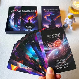 Qcsdckot Higher Self Messages Oracle Cards Deck, Cosmic Oracle Cards, Positive Affirmations Cards, Spirit Oracle Deck te ayuda a crear tu mejor vida mientras trabajas hacia tus objetivos