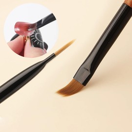 JFIYUOMCI Ombre Nail Brush (Thicken), Precise Gradient & Lace Nail Art Painting Brushes Pen, Acrylic Ombre Brush for Nails, Mahogany Manicure Design Tool for DIY & Salon Gel Polish