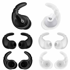 4 Pairs Ear Hooks Compatible with Beats Studio Buds Ear Tips Earbuds, Anti-Slip Anti-Drop Sport Outdoor Earhooks Wing Holder Silicone Gel Accessories for Beat Studio Buds - 2 Black 2 White