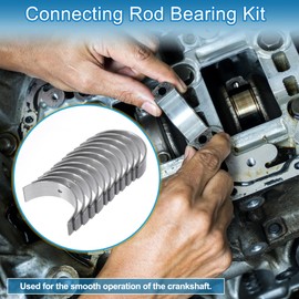 A ABSOPRO Connecting Rod Bearing Set No.1304162010 for Toyota Vista 1988-1991 Engine Rod Bearing Kit Metal Silver Tone 12 Pcs