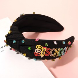 PHALIN Teacher Headband for Women Cute Pencil Book FRI-YAY Knotted Headband Embellished Crystal Pearl Headbands Back to School Accessories Teacher Application Gifts Party Favor Gifts