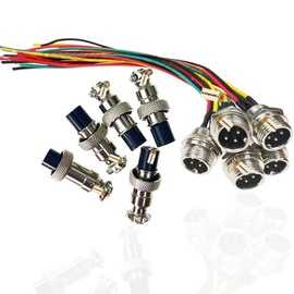 Lsgoodcare 5Pcs GX12-4pin Male Aviation Connector Power Electrical Terminal Socket with 7.87Inch Cable, 5Pcs 12MM 4Pin Din Female Aviation Wire Plug Sockets
