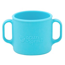 green sprouts Learning Cup | Silicone helps avoid harmful chemicals | Helps toddler develop independent drinking skills, 2 easy-grip handles, Heat-Resistant, Dishwasher Safe