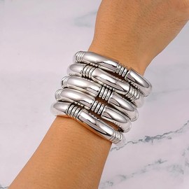 Stocking Stuffers Holiday Outfits for Women 2024 Gold Bracelet Stack Bracelet Stack for Women Stackable Bracelets Bangle Bracelets Indian Bracelets Boho Bracelets Chunky Bracelets Gold Jewelry Set for Teen Girls