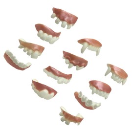 WOONEKY Moldable Fake Teeth Dentures Cover Teeth Spoof Tooth Set for Model Role Playing Random Style