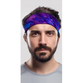 Duwoni Sports Headbands for Men, Moisture Wicking Workout Headband, Sweatband Headbands for Running,Cycling,Football,Yoga,Tennis,Hiking,Hairband for Women and Men,Headbands for Women (Fantasy Night)