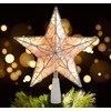 Anstore Xmas Tree Topper Star Silver,10 Inches Silver Glitter Star