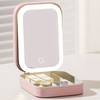 Jewelry Storage Box 3 Color Adjustable Lighting Leather Travel Makeup