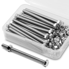 M5 x 60 mm, 25 pieces, 304 stainless steel hex screws, bolts and nuts set, machine screws