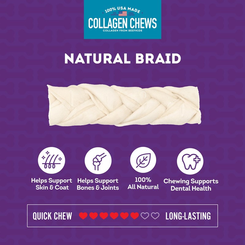 Treatly USA Collagen Braids Assorted Dog Chew Treats - Natural