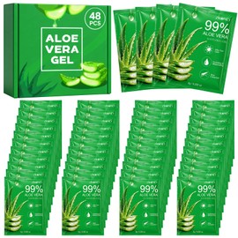 ZKONLY Aloe Vera Gel 48 Pack, Pure Aloe Vera Gel for Face Body Skin & Hair, Travel Size Hydrating Skincare for After Sun Skin Care