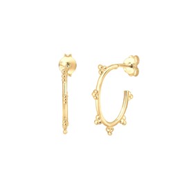 Elli Women's Genuine Jewellery Creole Earrings Geo Look Basic Balls in 925 Sterling Silver, Sterling Silver, No Gemstone