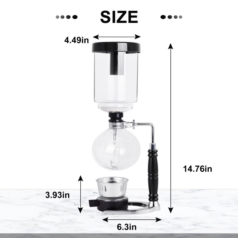 YUCHENGTECH Siphon Syphon Coffee Maker Tabletop Glass Siphon Pot Glass
