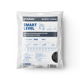 Kubala Smart Level Clips - Pack of 500 for a Joint Width of 1.5 mm - Tile Levelling System Pull Tab - Spacer Clips for Precise Levelling of Tile Projects