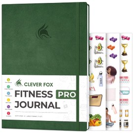 Clever Fox Fitness Journal PRO – Daily Workout Planner with Meal Planner & Habit Tracker – Gym Exercise Log Book for Women & Men – Fitness Planner Notebook – Lasts 6 Months, 7x10” - Forest Green