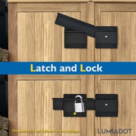 Lumiadot Flip Gate Latch Lock with Padlock Hole 2Pack, 3.5mm Heavy Duty Aluminum Alloy Adjustable Door Latch for Sliding Swing Open Door, Outdoor Gate, Wooden Fence, Barn Door, Shed, Garage, Yard