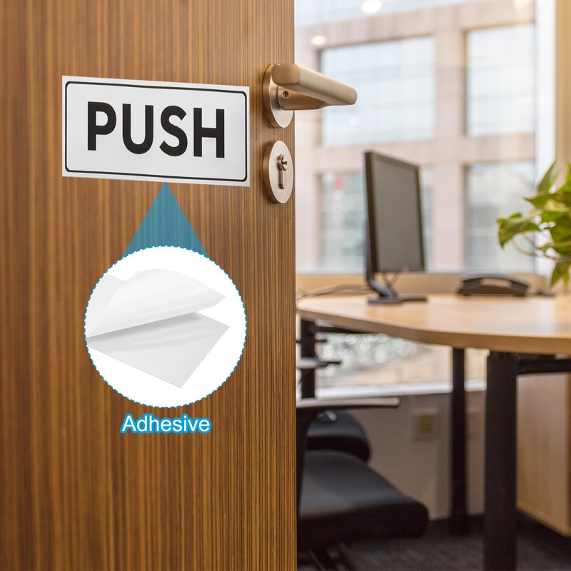 PATIKIL Push Pull Sticker Sign, 2 Pcs 6"x2.4" Self Adhesive