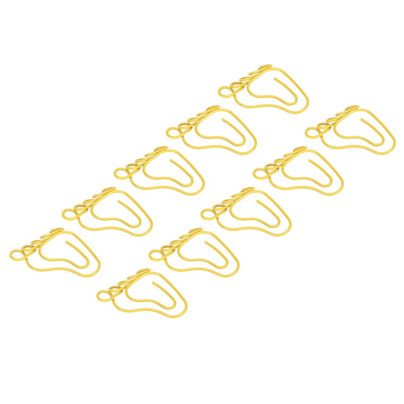 100pcs Paper Clip Foot Shape Cute Anti Slip Portable Paperclip