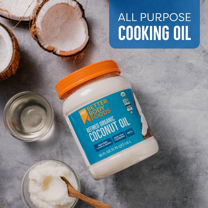 BetterBody Foods Organic Refined Coconut Oil, 56 Fl Oz, All