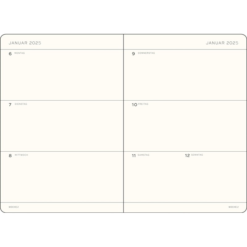LEUCHTTURM1917 370569 Weekly Planner 2025, Medium A5 Softcover, 12-Month Planner,