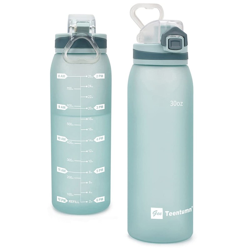 Teentumn Time Marker Water Bottle Gym, 30oz Large Durable Bottle