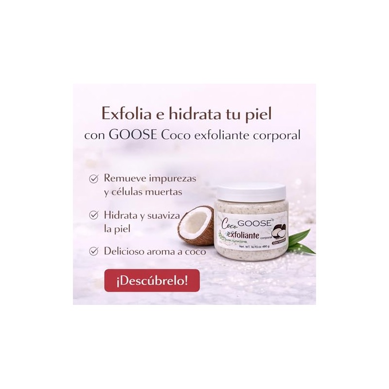GOOSE Body Scrub Exfoliante Corporal 480 g – Coco, Piel