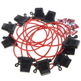 10pcs Standard Blade Fuse Holder Splash Proof 40A DC 32V Cable in Line Car Auto