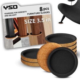 YSD Felt Furniture Sliders for Hardwood Floors-8-Pack 3.5” Gliding Floor Protectors,Reusable Furniture Movers with Unique Grip Design for Couches,Tables Chairs-Scratch Prevention for Tile & Laminate