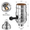 3 Way Lamp Socket Replacement, E26 Threaded Base, Turn Knob