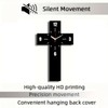 THIDARGO Modern Cross-Shaped Wall Clock, Black, Minimalist Design, 12 x