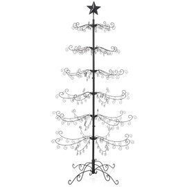 Casafield Ornament Display Stand - 6' Black Wrought Iron Christmas Tree Ornament Holder