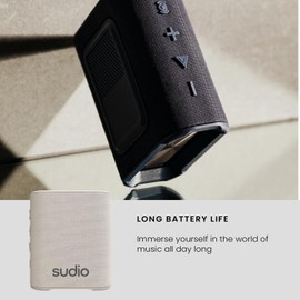 Sudio S2 Beige Bluetooth Speaker with Loud Sound and Deep Bass Long Playtime IPx5 Waterproof Bluetooth 5.3 TWS Pairing Portable Wireless Compact Speaker for Home, Outdoor