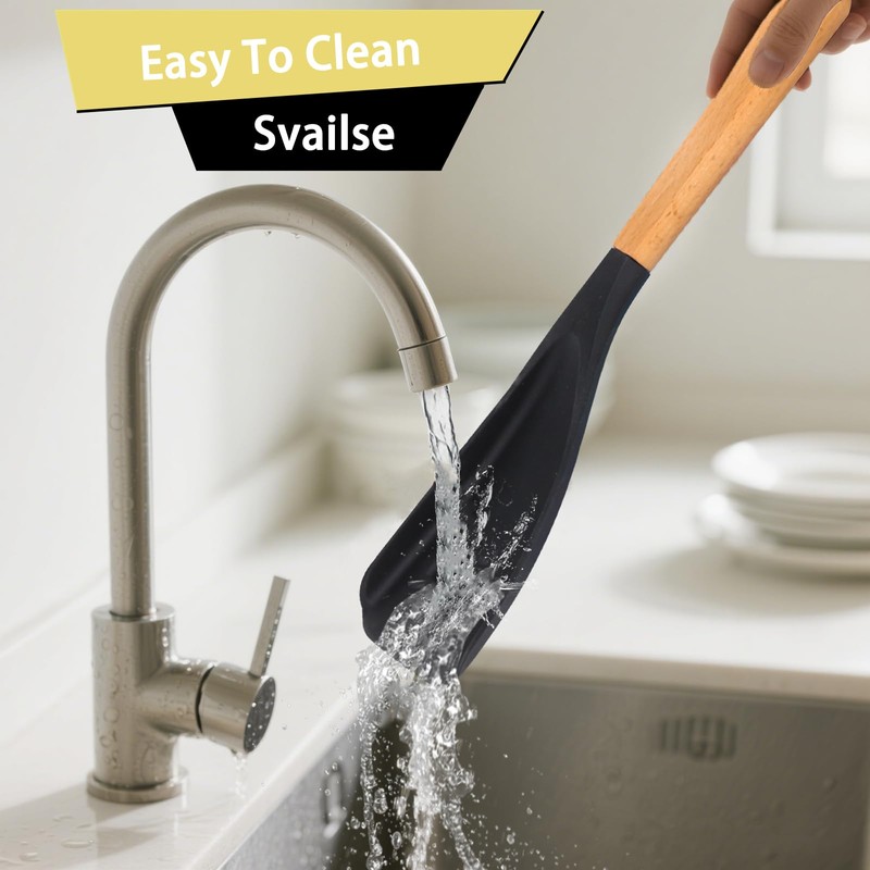 Svailse Silicone Spatula Set of 4, Cooking Spatulas Spoons for