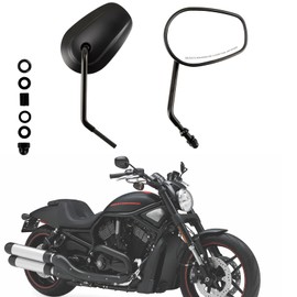 PSLER 8mm Sportster Rear View Mirrors - for Electra Glide Road Glide Street Glide Road King Dyna Softail Freewheeler Street XG500 XG750 Sportster 1200 883 Motorcycle Accessories 1982-later(Black)