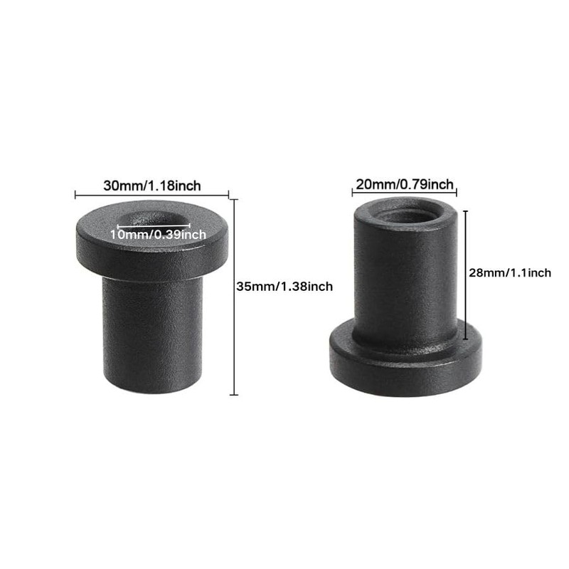 5 Pcs Sliding Barn Door Spacers 1.38in (35mm) Matte Black